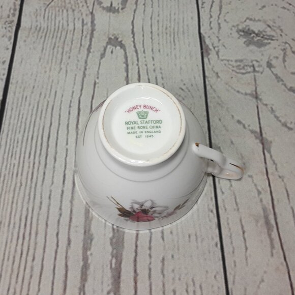 Royal Stafford Honey Bunch Tea Cup Saucer Salad Plate Floral Bone China England - Picture 6 of 16